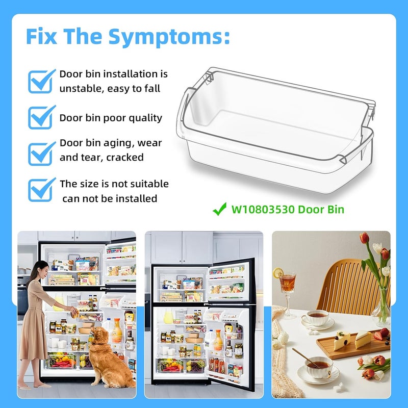 Alvar UPGRADED W10803530 W10582649 Door Shelf Bin WRT311FZDW01 Parts Compatible with Whirlpool Refrigerator Door Shelf AP5982593 PS11703474 WRT311FZDW00 WRT311FZDM00 WRT311FZDM01 WRT311FZDW02 Door Shelves - Image 5